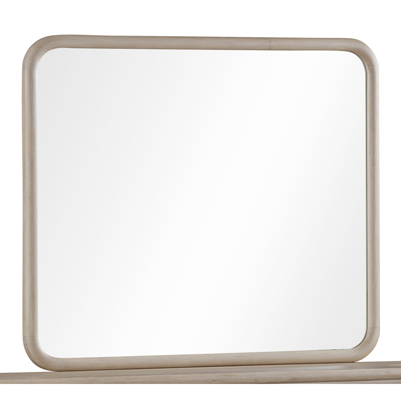 Miroir de commode rectangulaire en bois massif miel
