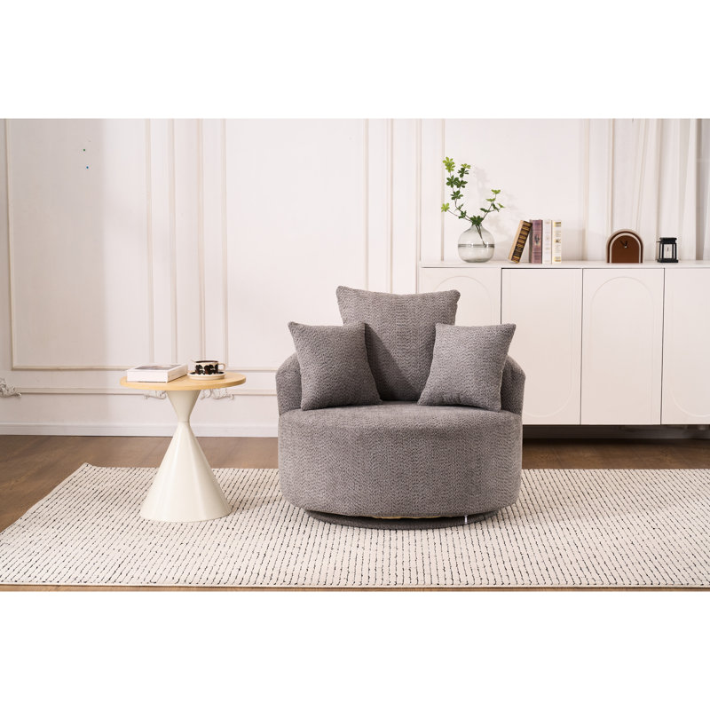 Fauteuil d'appoint pivotant Modern Office - Base en bois et gris pour stabilité, Grey