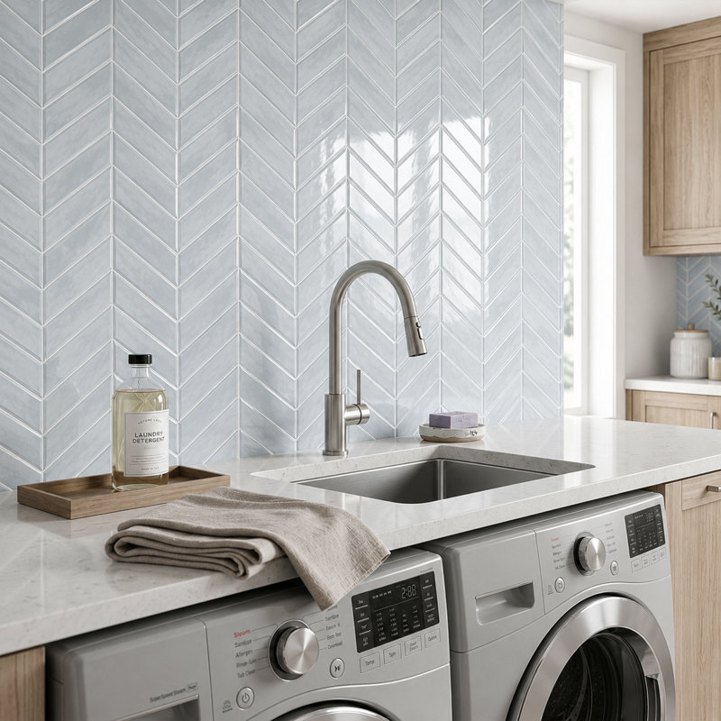 Carrelage mural auto-adhésif en PVC à chevrons lustré 9,05 po x 11,41 po, épais et épais de 2 mm, couvre 7,71 pieds carrés