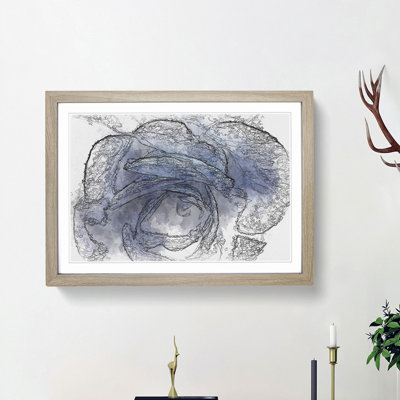 Blue Rose in Abstract - Picture Frame Graphic Art Print