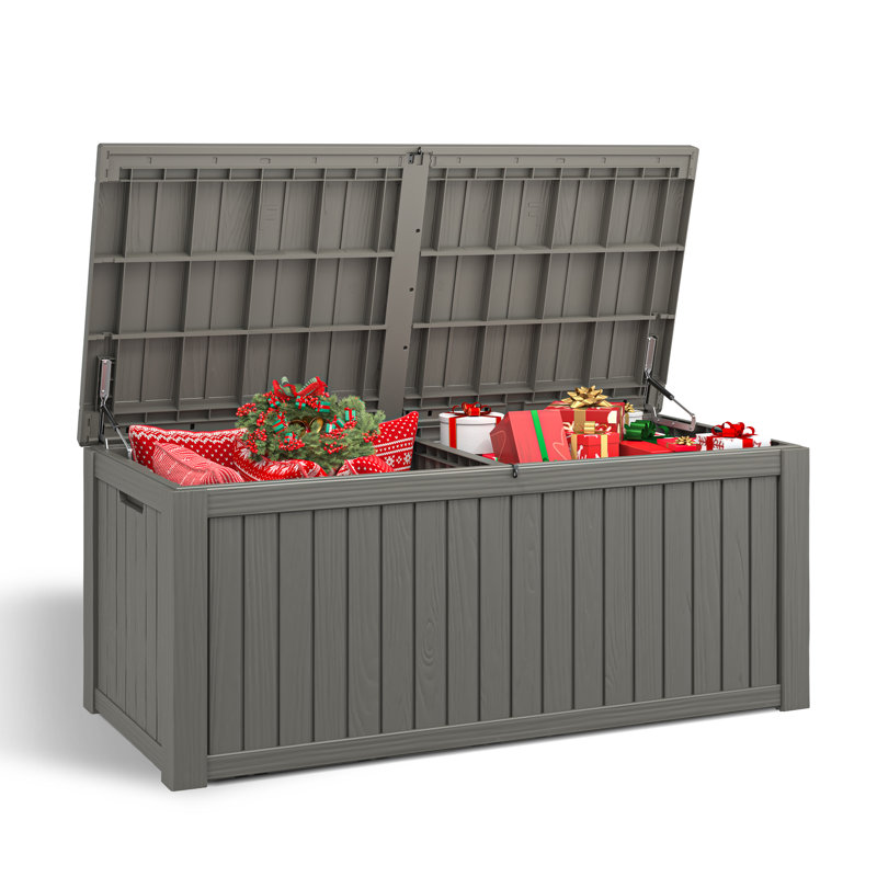 150Gallon Durable Waterproof Resin Deck Box, Gray