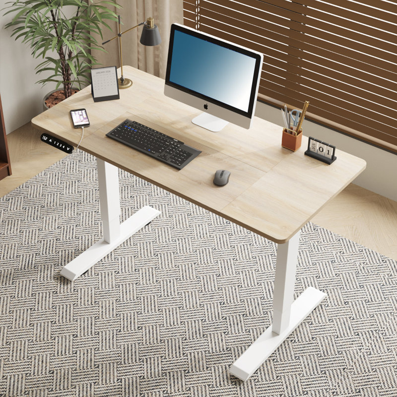 Bureau électrique debout électrique à hauteur ajustable, Chêne