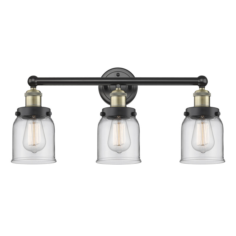 Éclairage de salle de bain à intensité variable à 3 lumières Armoni, Transparent, Laiton antique noir
