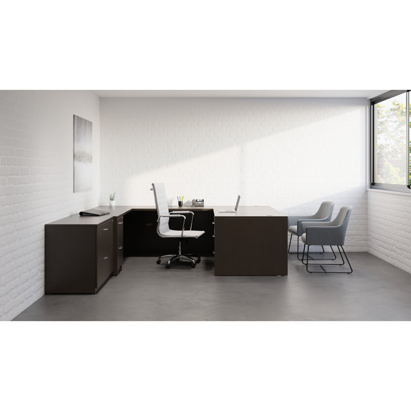 Espresso Laminate Lockable 2-Drawer Lateral File Cabinet