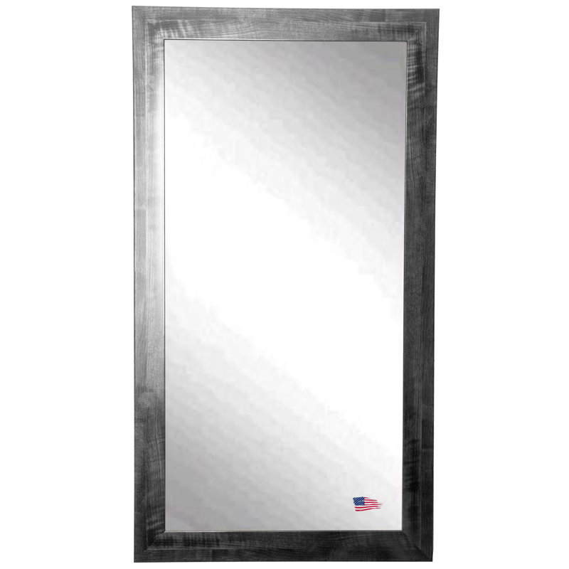 Wood Flat Wall Mirror, 33.5" H x 27.5" W