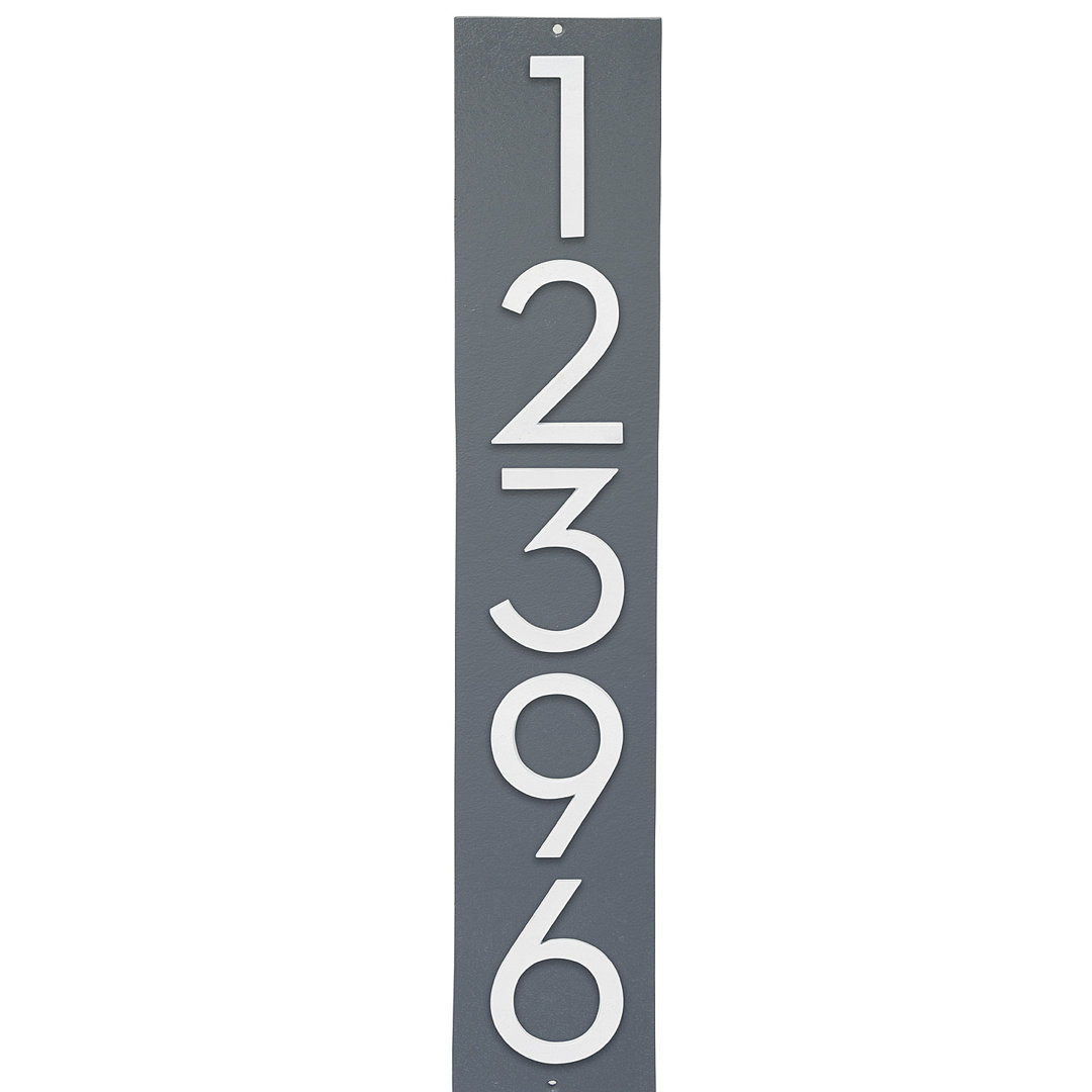 Floating Modern 4" Number Vertical Address Plaque (5 Digits) Montague Metal Products Inc. Background 