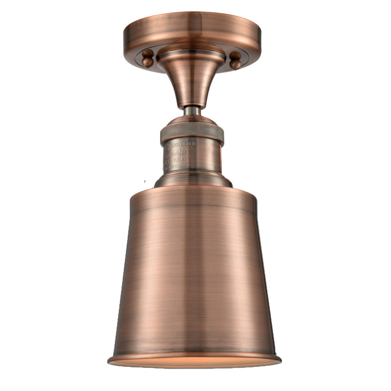 Plafonnier semi-encastré à 1 lumière 5,25 po Arline, Cuivre antique, Cuivre antique, Ampoule DEL 6 watts Vinage