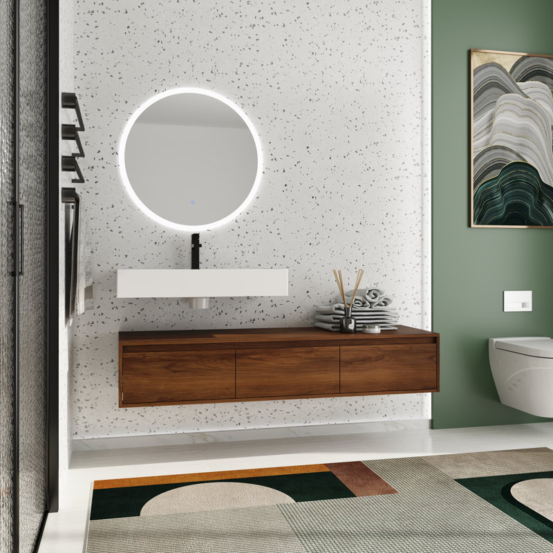 Meuble-lavabo simple 60 po avec plateau en résine 60 po