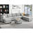 Ashbury Ivery 143'' U Shaped Couch Modern Modular Polyester Blend Sectional Sofa with Cushion-1056367430