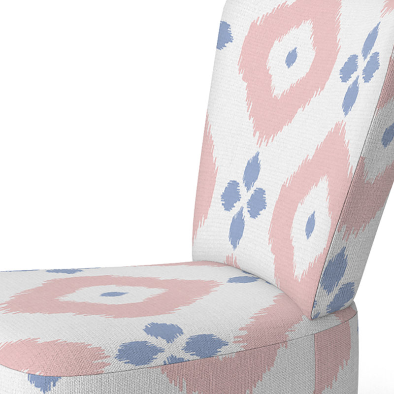 Chaise d'appoint rembourrée à motif géométrique Blue Flowers