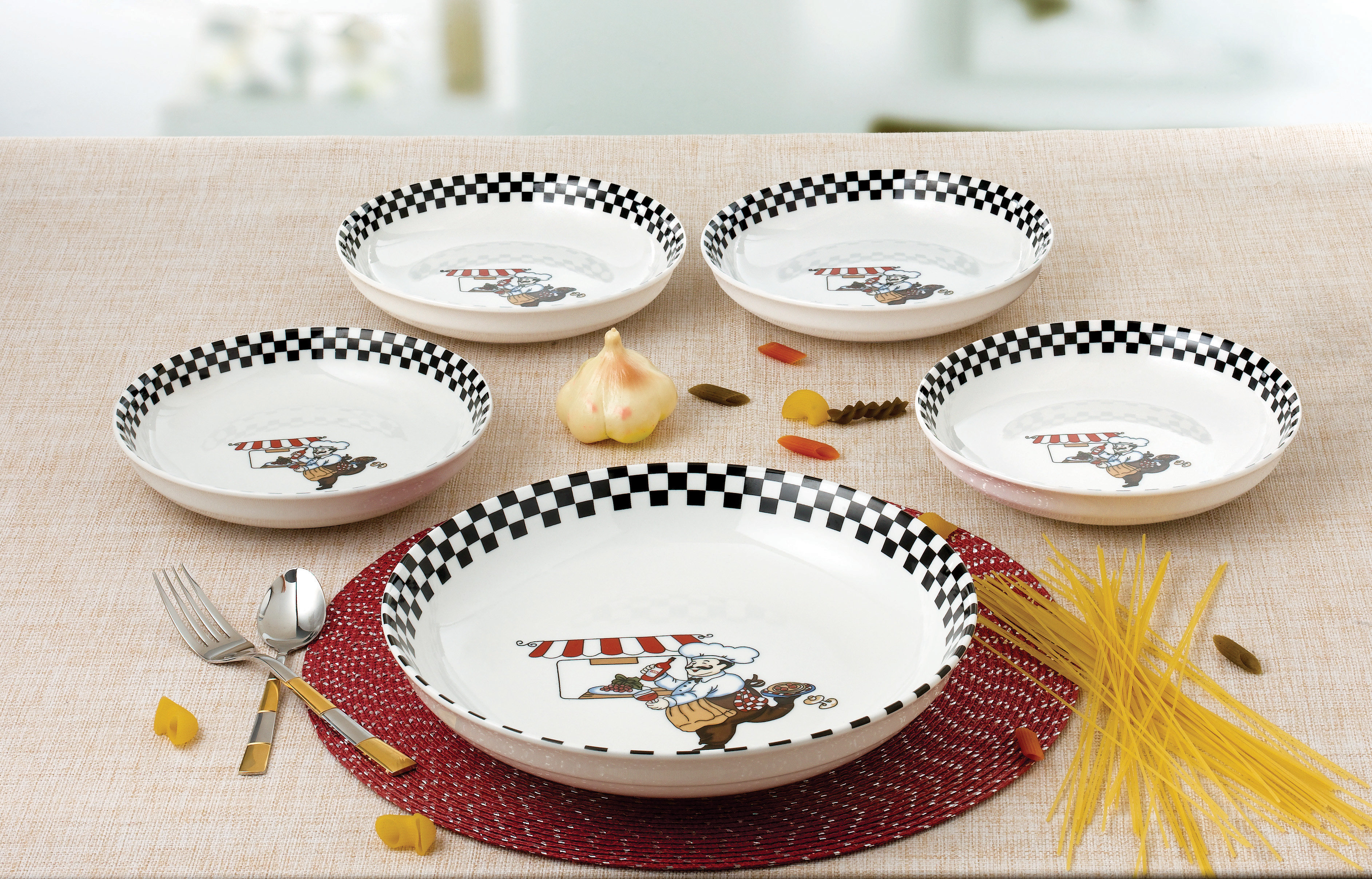 India Circus Chef Dinnerware Set Porcelain Dinnerware Chef Plates