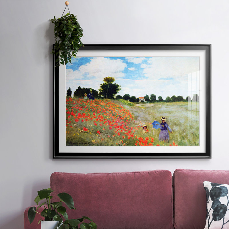 Coquelicots par Monet, Noir, H 30 po x l 44 po x P 1,5 po