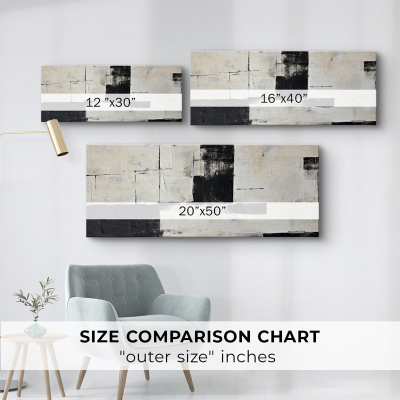 Série abstraite-CCCCXLIX- Toile tendue avec châssis - Prêt à accrocher, H 12 po x l 30 po