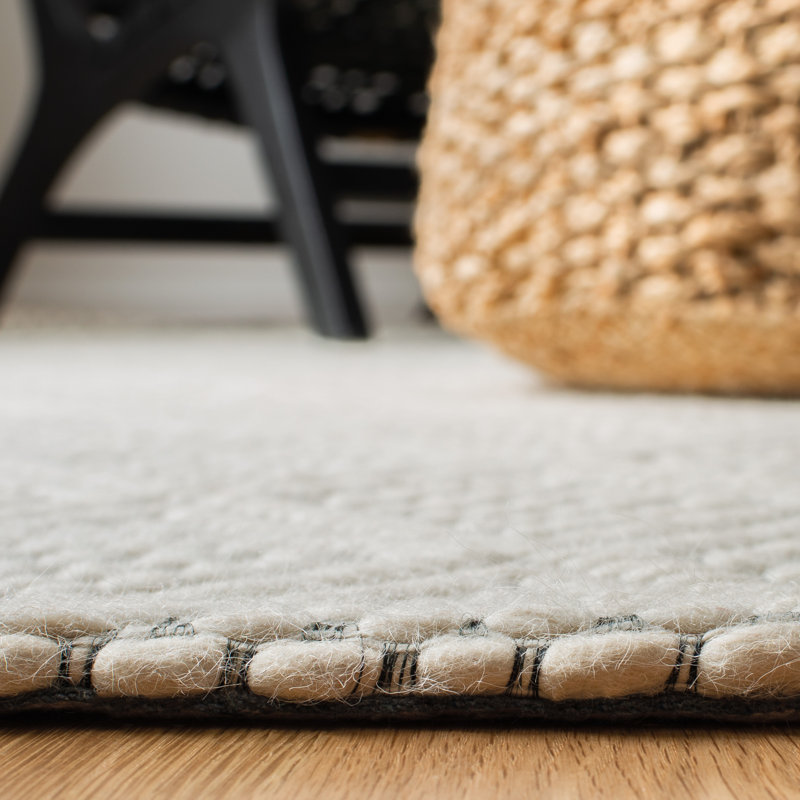 Geometric Flat Weave Wool And Cotton With Latex Geometric Rug