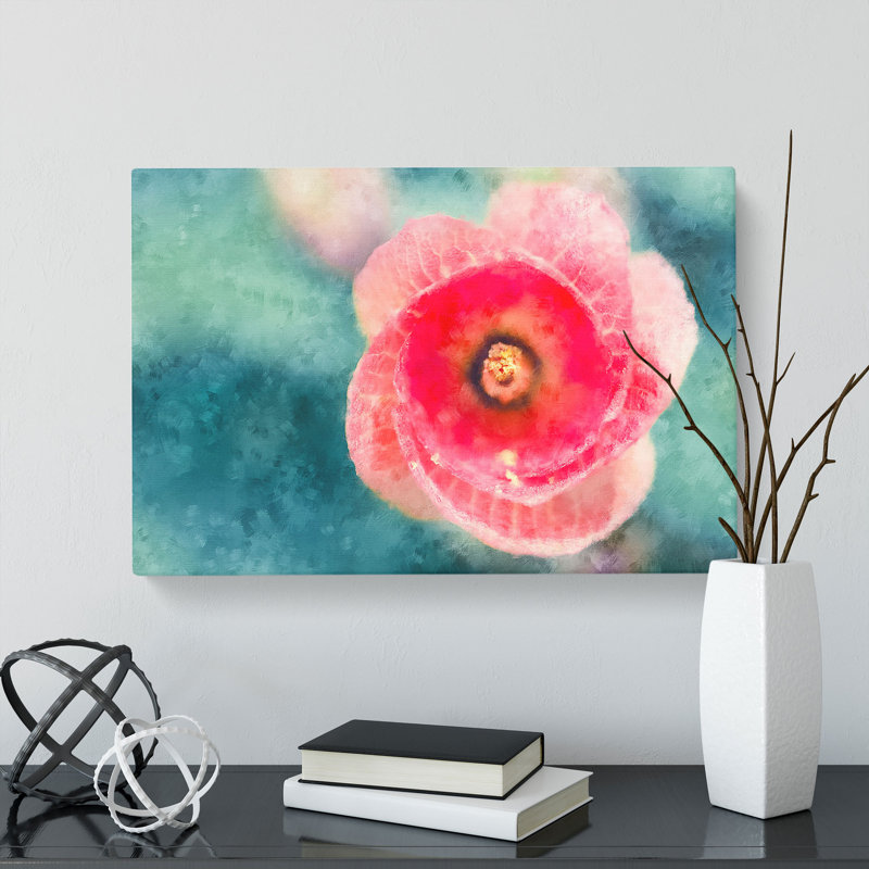 A Pink Hibiscus Flower Painting - Wrapped Canvas, 40cm H x 60cm W x 3cm D