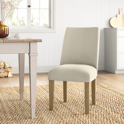 Harriet Upholstered Curved Back Dining Chair - Stain-Resistant Textured Linen
