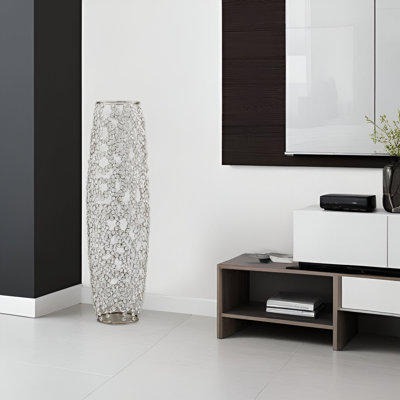 Vase de plancher ovale en verre cristal