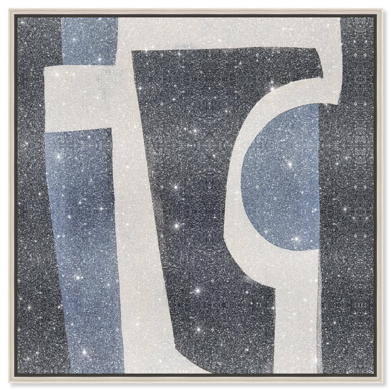 Midnight Contours I Canvas Abstract Print by Oliver Gal, Black Frame, 12 x 12, 13"H x 13"W, Silver Frame