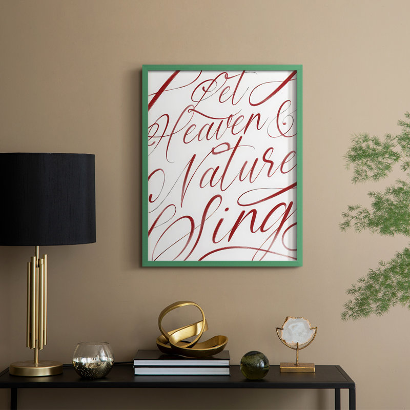 «Heaven and Nature», reproduction encadrée - bois massif, H 11 po x l 9 po, Rouge, Vert