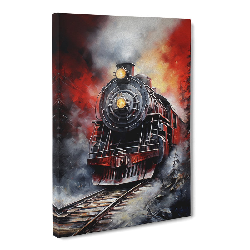 Steam Train Hard Edge - No Frame Print, 50cm H x 35cm W x 3cm D