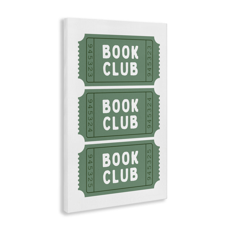 Green Book Club Tickets Canvas, design by Lettered and Lined, 30" H x 20" W