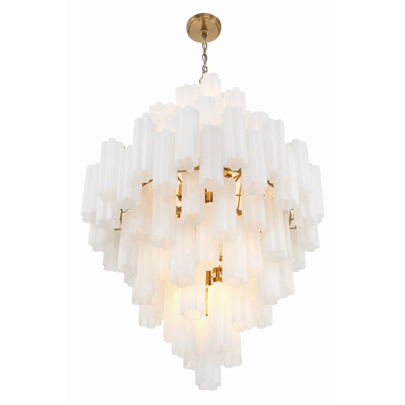 Quinzio 20 - Light Dimmable Tiered Chandelier, Aged Brass