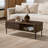 47.2'' Mid Century Modern Coffee Table, Dark Oak Wood Coffee Table with Storage Drawer and Open Shelf