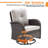 Aristil 5-Person PE Wicker Outdoor Patio Conversation Set With Swivel Glider Chair With Ottomans And Cushions-120284805