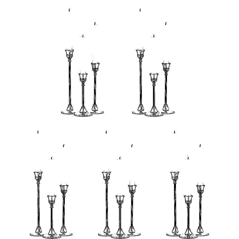 Ensemble de 15 porte-bougies vintage en laiton rétro vintage en métal doré pour centre de table