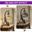 Lampe de table en vitrail de style libellule Tiffany 15,5 "avec base en forme de chat