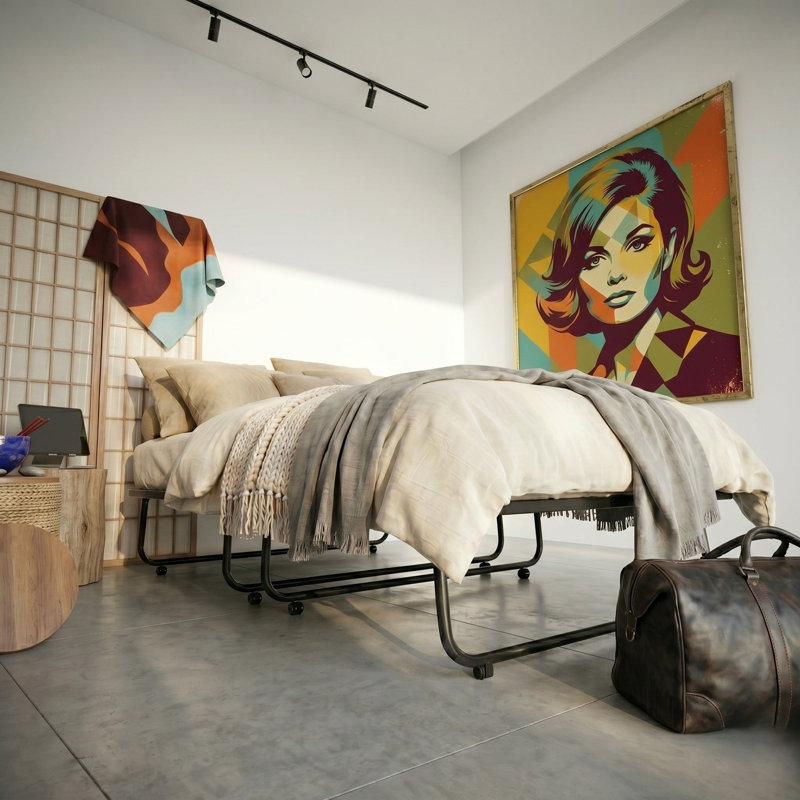 Lit d'invité pliant Boahaus Owen avec matelas et structure en acier