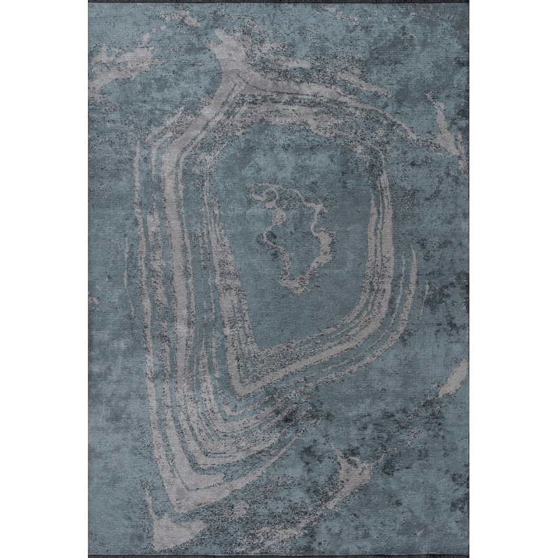 Rapture Gray/Blue Abstract Luxury Area Rug, Rectangle 7'10" x 11'2"