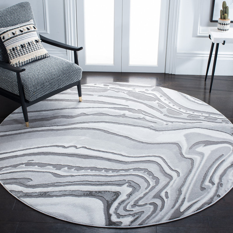 Bordonaro Performance Abstract Rug, Round 6'7"