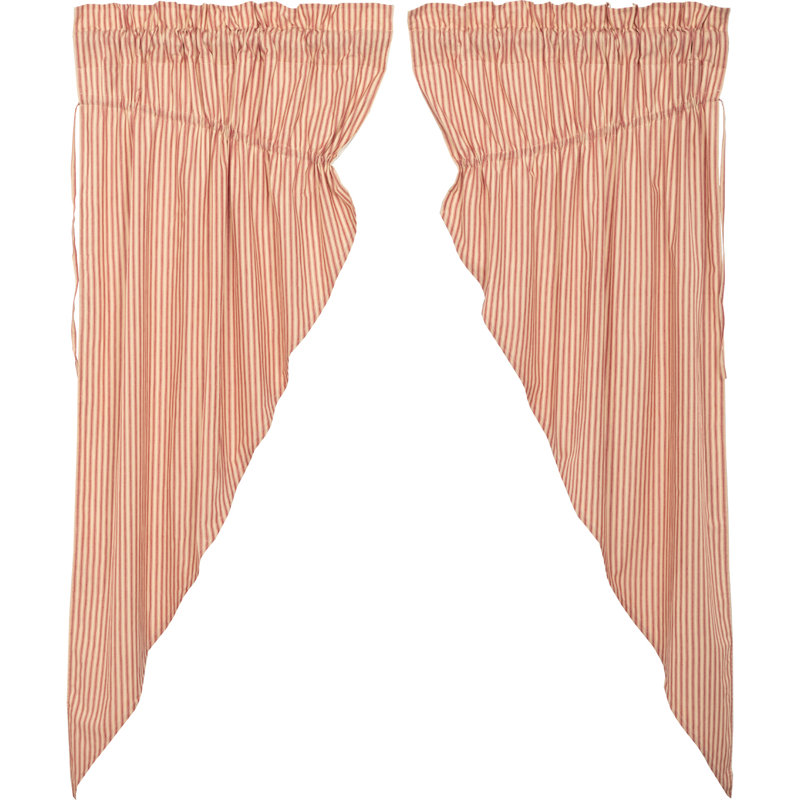 Sawyer Mill 100% Cotton Room Darkening Curtain Panel Pair, Country Red/Dark Tan, 36" W x 63" L