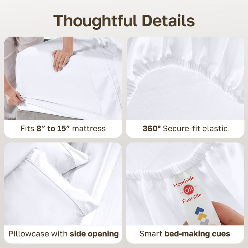 Ensemble de 2 ensembles de draps California, Twin (Pack of 2), White