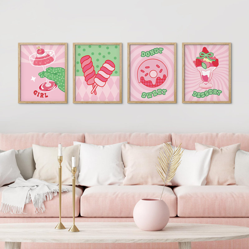 Ice Cream Donuts Resort StylePink Collages, Naturel, H 14 po x l 11 po