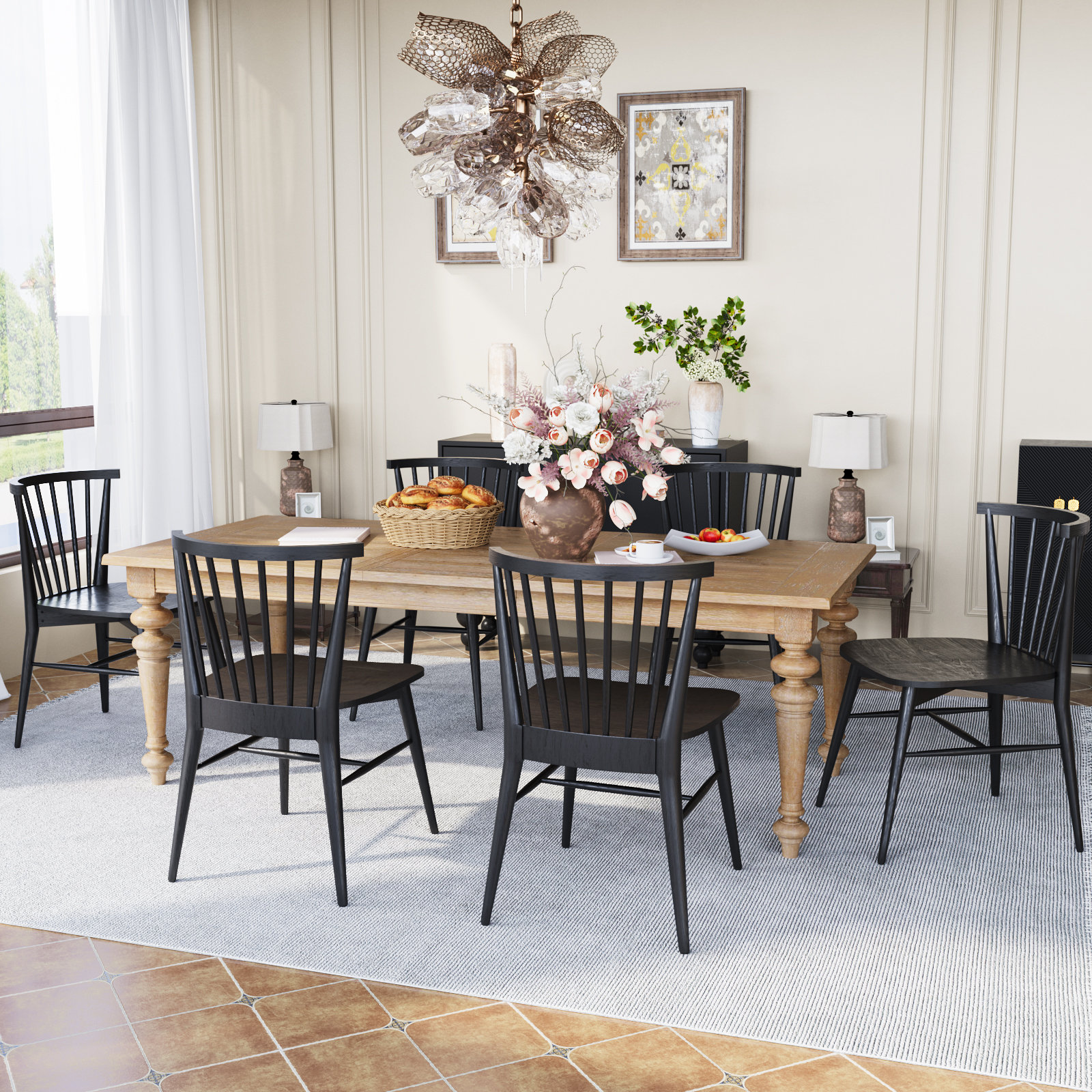 Crain 72" Extendable Dining Table, Brown, 30" H x 58" L x 38" W