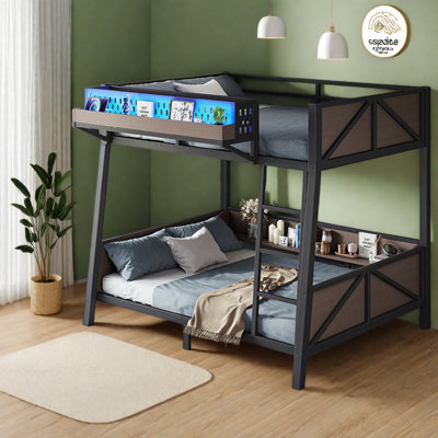 Lits avec rangement, lit superposé simple en bois aggloméré pour petites pièces