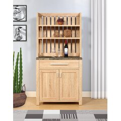 Dika Farmhouse Brown 2-Door Cabinet Baker's Rack by Furniture of