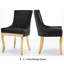 Ensemble de 2 chaises de salle à manger modernes 2 pièces, garniture en chenille avec pieds plaqués or et garniture de rivet-1536138443