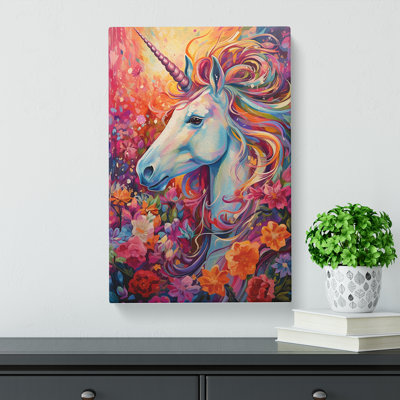 Unicorn Expressionism Art - Wrapped Canvas