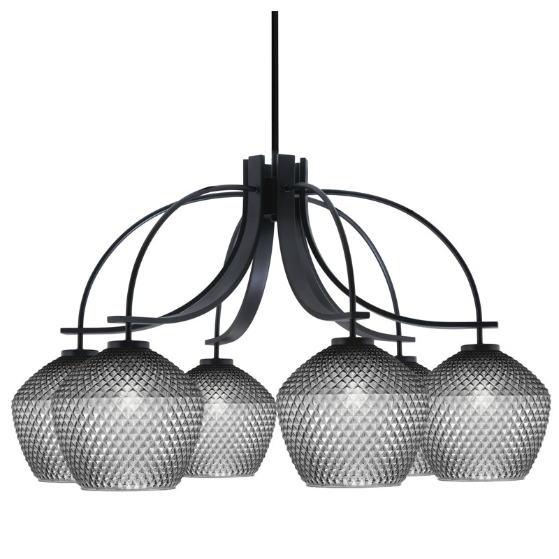 Lustre Cavella Light, Noir mat, H 20 po x l 32,25 po x P 32,25 po, 6