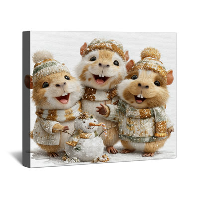 Guinea Pigs In Sweaters Canvas Gallery Wrap in Many Sizes