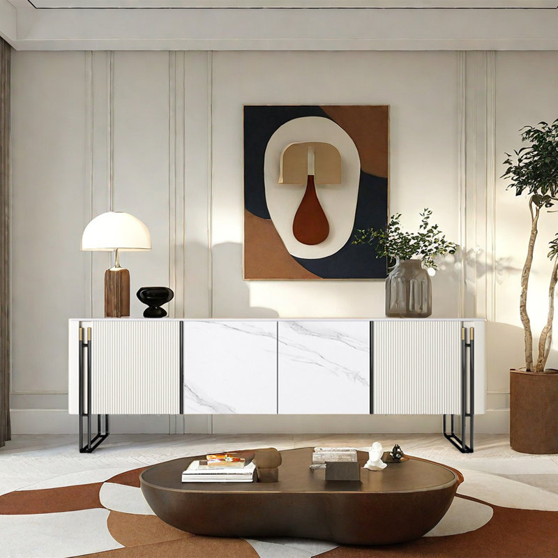 Crédence de rangement Modern Minimalist, H 25,59 po x L 78,74 po x l 15,74 po