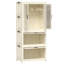 Armoire portative en polypropylène avec rangement, commode blanche, 4 et tringle, pour accessoires vestimentaires