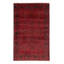 Tapis noir / rouge noué à la main de conception unique 4 pi x 6 pi 5 po Aniesa