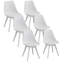 Modern Minimalist Dining Chair – Kitchen Chair with Padded Seat and Plastic Legs (Set of 4)-2043993723-2043993724