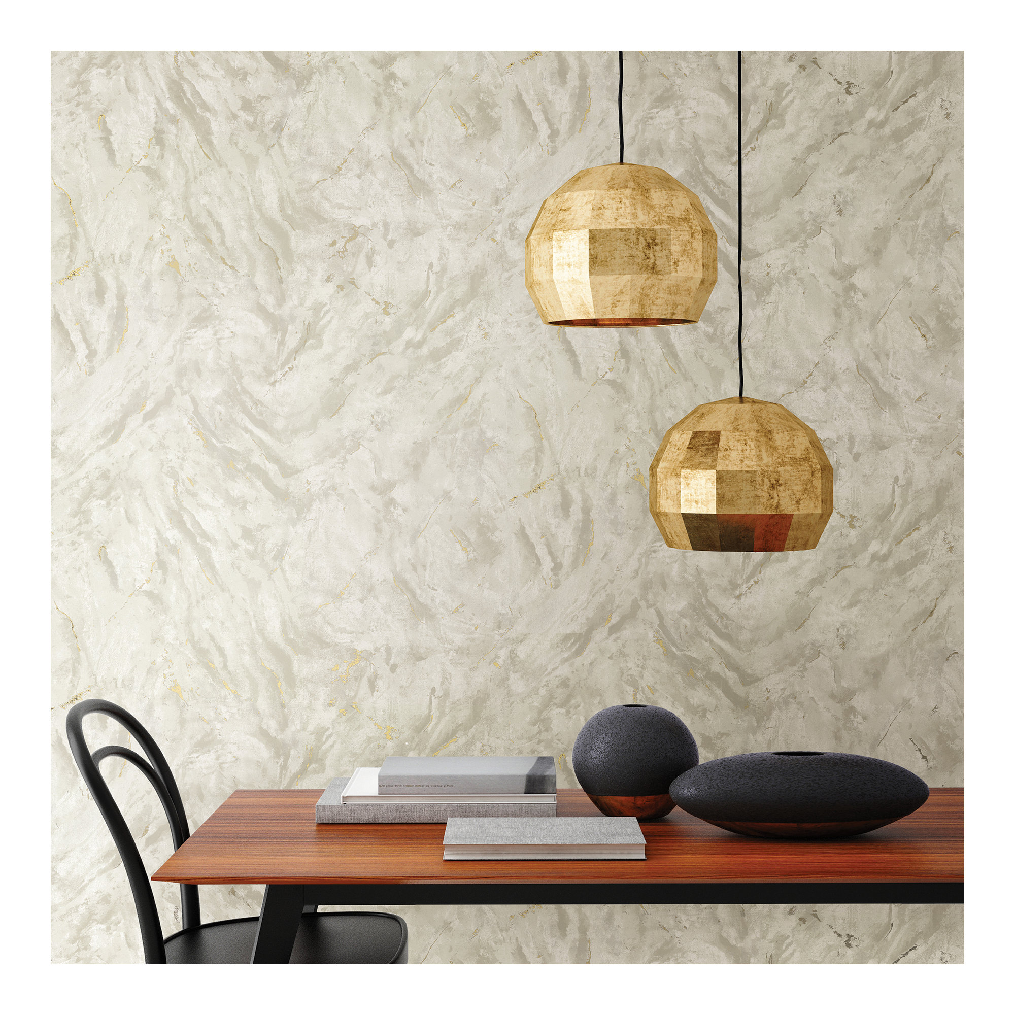 Aruba Marble Wallpaper, Taupe