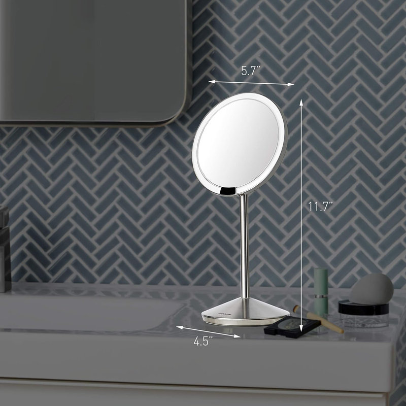 Sensor Mirror, 5" Round Rechargeable Mini Travel Makeup Mirror