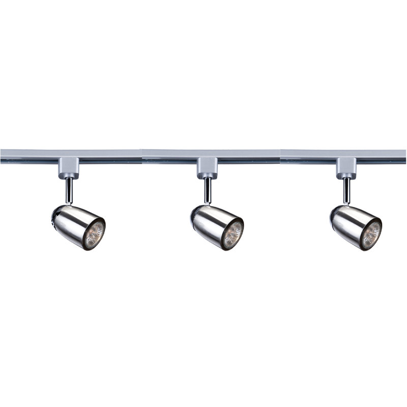 19.5cm 3 -Light Track Kit, Satin Silver/Chrome